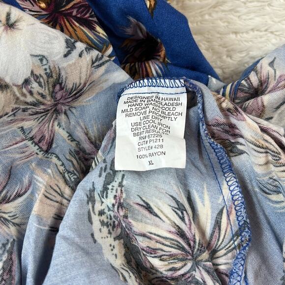 Hilo Hattie 2 piece Hawaiian blouse and dress set in blue , size XL - Picture 9 of 12